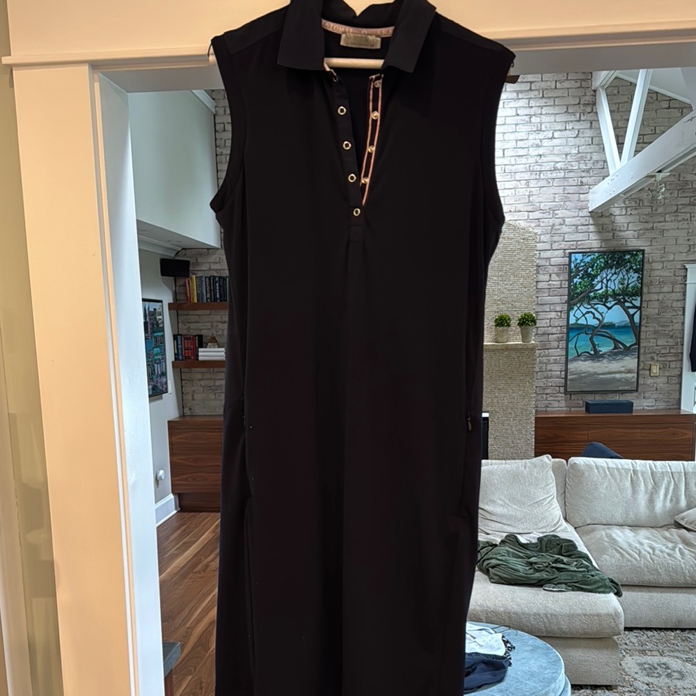 Anatomie Blue Sleeveless Polo Collar Sheath Dress